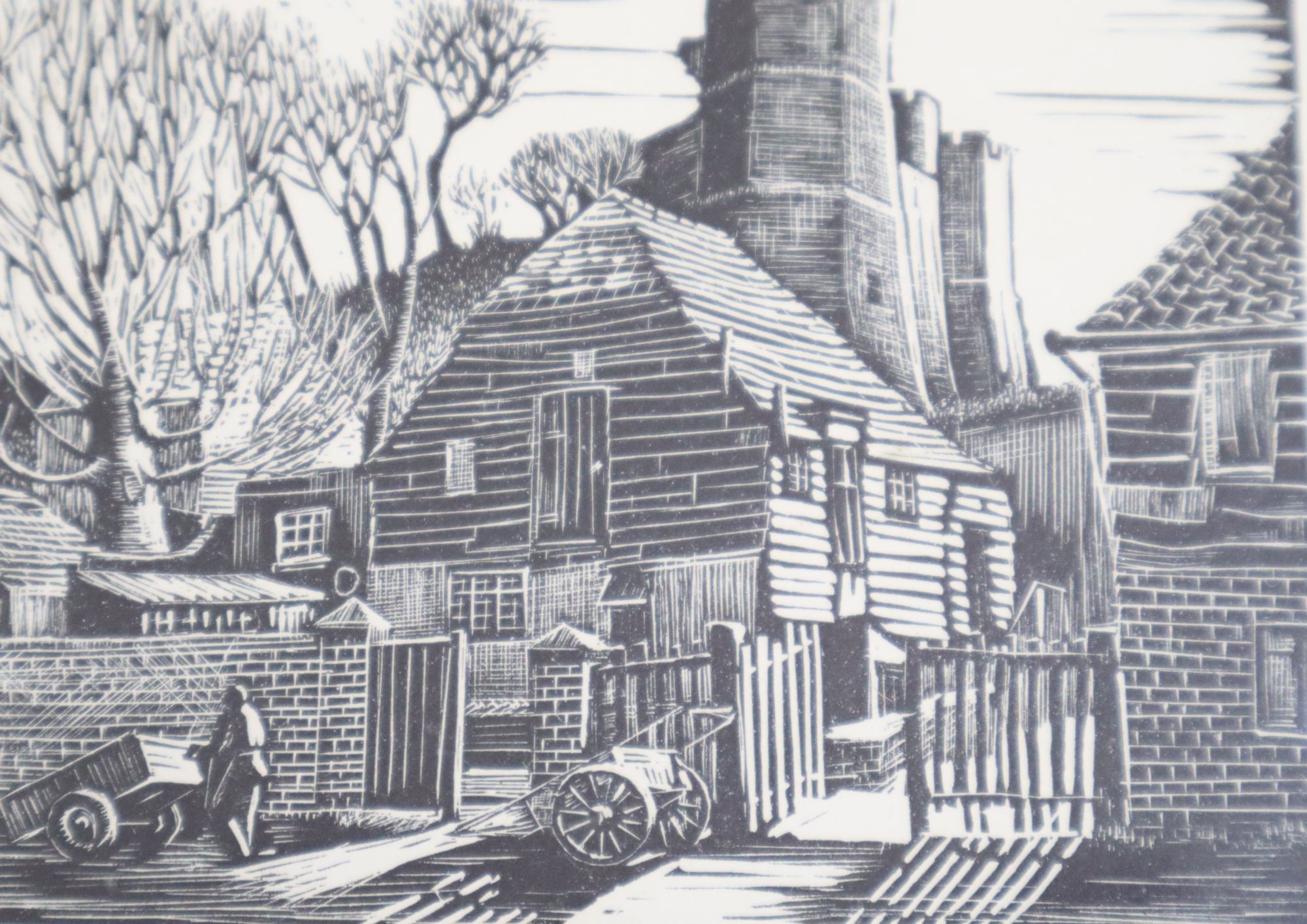 A group of assorted 19th century and later watercolours and prints, depicting scenes in and around Lewes, including Fatal Railway Acci